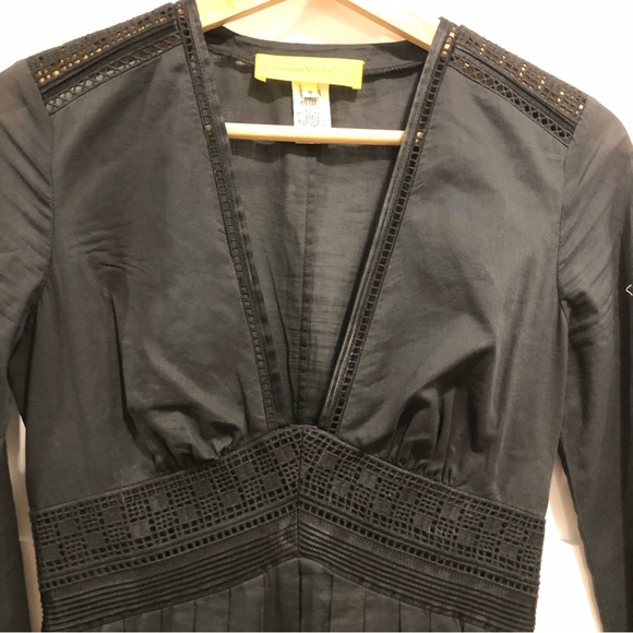 Catherine Malandrino black mid calf long dress. Size 0. Made in China.100 cotton - Picture 6 of 11